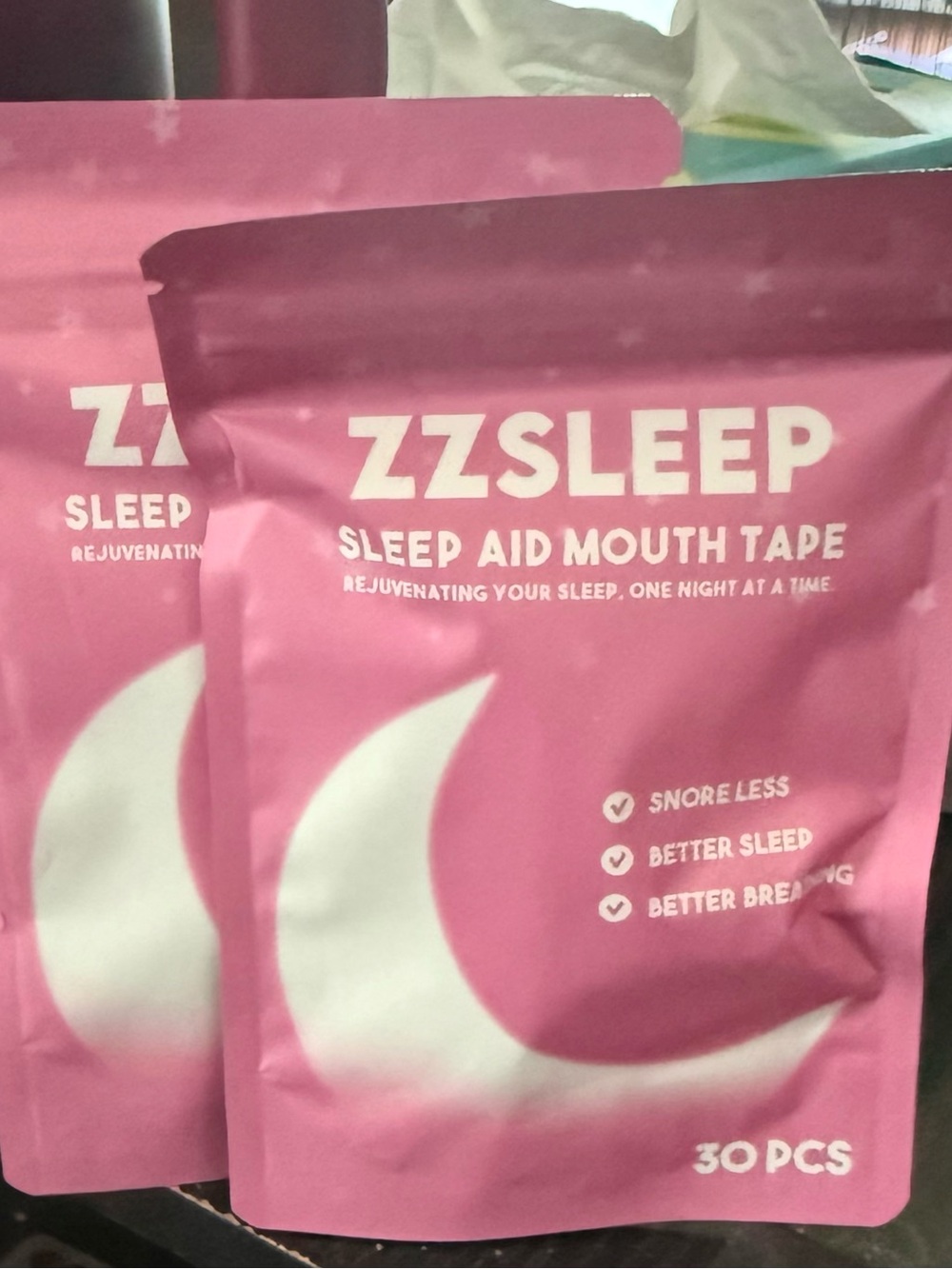 2 packs-new-Pink Sleep Aid Mouth Tape - 30 PCS each pack